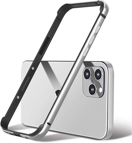 غطاء حماية نحيف بإطار معدني جديد من الألومنيوم لهاتف iPhone16Pro MAX، إطار معدني مع مصد داخلي ناعم، حماية من الحواف المرتفعة (تيتانيوم أسود، لهاتف iPhone16 Pro Max) in Kuwait