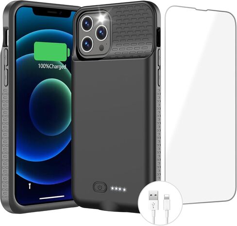 حافظة بطارية BOPPS لهاتف iPhone 15/15 Pro 【جديد 2026】 حافظة شاحن محمولة نحيفة وقوية 7000 مللي أمبير في الساعة حماية 360 درجة قابلة لإعادة الشحن لهاتف iPhone 15/15 Pro، أسود in Saudi Arabia