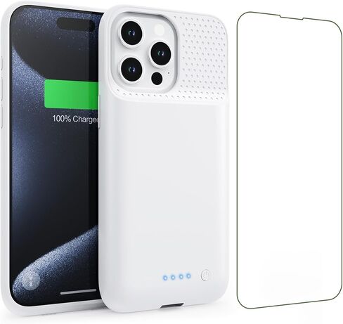 Battery Case for iPhone 15Pro Max, Upgrade 8600mah Portable Slim Battery Charging Case, 15W Fast Charging Rechargeable Protective Extended Charger Cover for iPhone 15 Pro Max (6.7 inch)-Black in Saudi Arabia