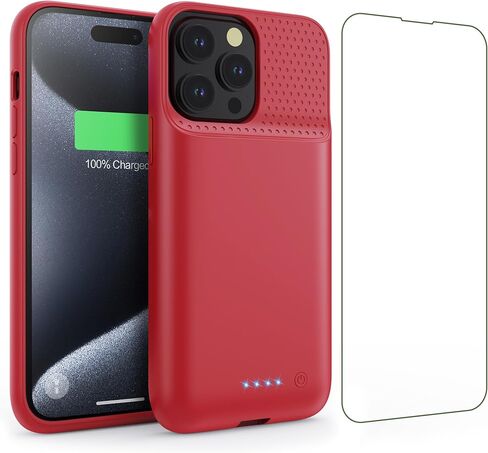 Battery Case for iPhone 15Pro Max, Upgrade 8600mah Portable Slim Battery Charging Case, 15W Fast Charging Rechargeable Protective Extended Charger Cover for iPhone 15 Pro Max (6.7 inch)-Black in Saudi Arabia