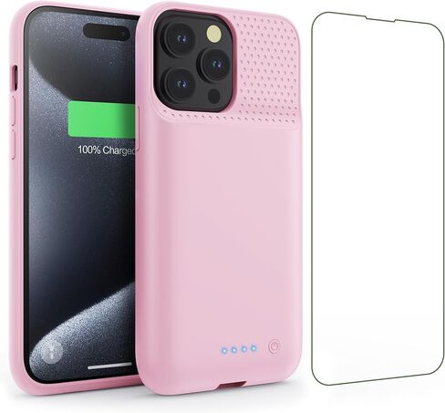 Battery Case for iPhone 15Pro Max, Upgrade 8600mah Portable Slim Battery Charging Case, 15W Fast Charging Rechargeable Protective Extended Charger Cover for iPhone 15 Pro Max (6.7 inch)-Black in Saudi Arabia