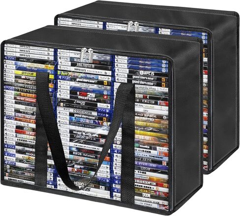 أكياس تخزين أقراص DVD مكونة من عبوتين، تحتوي على 70 قرص DVD و90 قرص بلو راي و120 قرص مضغوط، منظم عالي الوضوح وقابل للتكديس لحالات ألعاب الفيديو والأفلام والموسيقى والملابس والوسائد والفراش in Kuwait
