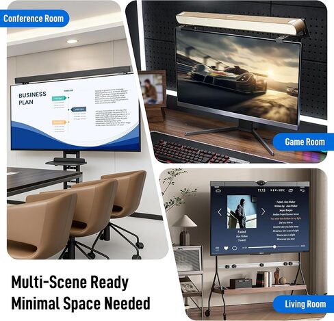 حامل مكبر صوت بدون حفر، رف علوي للتلفزيون قابل للتعديل متوافق مع سامسونج، LG، Vizio، Bose، JBL، Sonos، دعامة عائمة عالمية تحمل ما يصل إلى 11 رطل، أسود in Kuwait