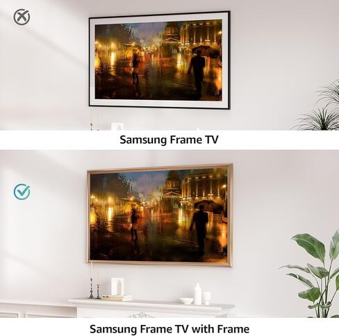 إطارات تلفزيون بإطار من سبيكة ديكو مقاس 65 بوصة فقط لأجهزة تلفزيون Samsung The Frame، أنماط حديثة وبسيطة من التلفزيون إلى الفن، حواف قابلة للتبديل لديكور المنزل، سهلة التركيب (تناسب أجهزة تلفزيون الإطار 2021-2026) in Kuwait