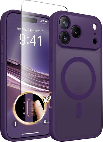 CAPRARO for iPhone 17 Pro Case, Compatible with MagSafe | Upgraded [Full Camera Protection] Protective Translucent Matte Women Girl Magnetic Phone Case Cover, Withered Brown in Saudi Arabia