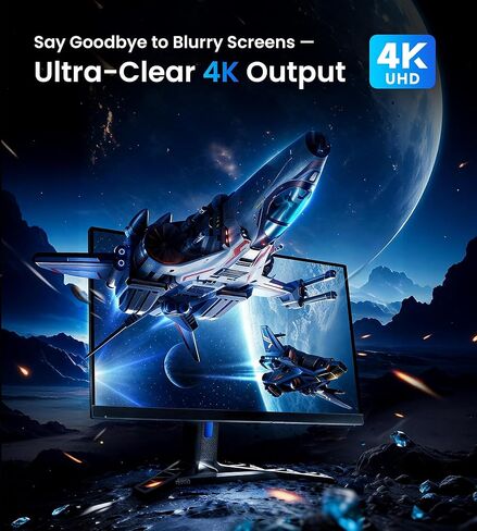 4K HDMI Splitter 1 in 4 Out, Supports 1080P@120Hz, Up to 100ft Long Distance Transmission, Powered 1x4 HDMI Splitter with 5V DC Power Adapter, Duplicate & Mirror Display for Multiple TVs and Monitors in Kuwait