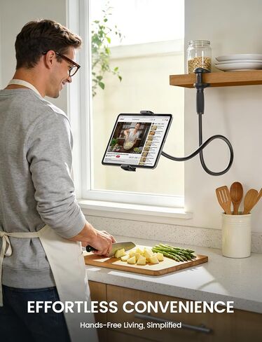 حامل الكمبيوتر اللوحي Lamicall Gooseneck للسرير - [ذراع مرن مدبب فريد من نوعه] [قابل للتعديل بالكامل] حامل iPad Kindle للقراءة في السرير، حامل الكمبيوتر اللوحي لأجهزة iPad مقاس 4.7-13 بوصة، Kindle، Switch، Galaxy، iPhone in Kuwait
