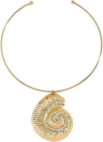 Conch Shell Open Collar Necklace for Women, Marine Sea Witch Shell Pendant Choker, Summer Beach Party Costume Accessory for Ocean Theme Jewelry Gifts in Saudi Arabia