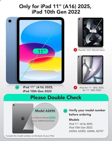 واقي شاشة ESR مكون من قطعتين لجهاز iPad A16 الجيل الحادي عشر/العاشر (11 بوصة/10.9، 2025/2022)، طبقة من الزجاج المقوى 9H مع صينية UltraFit، دعم قلم Apple، مقاوم للخدش، وضوح HD، خالٍ من الفقاعات in Kuwait