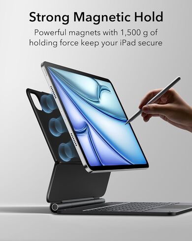 حافظة ESR لجهاز iPad Air 11 بوصة مع لوحة مفاتيح M4/M3/M2 (2026/2025/2024)، حافظة iPad Pro 11 & Air 5/4th Magic Keyboard، حامل ناتئ عائم سهل الإعداد، لوحة تتبع دقيقة متعددة اللمس، أسود in Kuwait