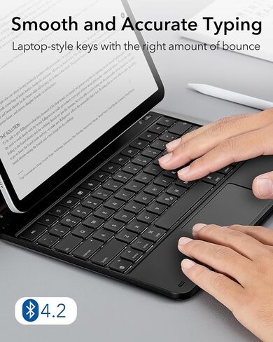 حافظة ESR لجهاز iPad Air 11 بوصة مع لوحة مفاتيح M4/M3/M2 (2026/2025/2024)، حافظة iPad Pro 11 & Air 5/4th Magic Keyboard، حامل ناتئ عائم سهل الإعداد، لوحة تتبع دقيقة متعددة اللمس، أسود in Kuwait
