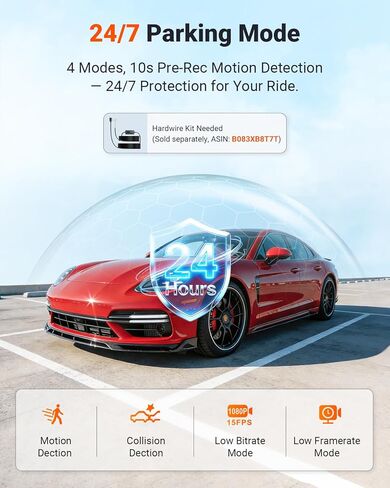 Vantrue New N4S 3 Channel Dash Cam، STARVIS 2 Night Vision، كاميرا أمامية وخلفية داخلية للسيارات، قناة أمامية وخلفية مزدوجة، PlatePix ™ Tech، وضع ركن السيارة، Wi-Fi، GPS، 2 بوصة IPS، دعم 1 تيرابايت (RC18) in Kuwait