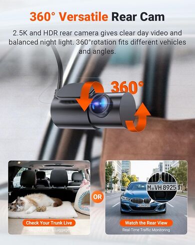 Vantrue New N4S 3 Channel Dash Cam، STARVIS 2 Night Vision، كاميرا أمامية وخلفية داخلية للسيارات، قناة أمامية وخلفية مزدوجة، PlatePix ™ Tech، وضع ركن السيارة، Wi-Fi، GPS، 2 بوصة IPS، دعم 1 تيرابايت (RC18) in Kuwait