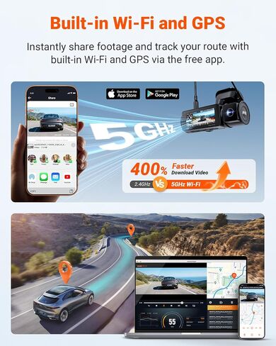 Vantrue New N4 Pro S 4K 3 Channel Dash Cam، كاميرا ثلاثية STARVIS 2 Dash للسيارات، 4K+1080P+2.5K أمامي وخلفي من الداخل، رؤية ليلية بالأشعة تحت الحمراء HDR، وضع ركن السيارة المخزن 24/7، GPS، Wi-Fi، دعم 1 تيرابايت (RC18) in Kuwait