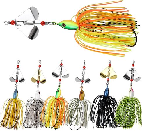 Bass Fishing Lures Kit Fishing Buzzbait Lure Bass Spinner Baits Kit Buzzbait for Bass Fishing Multicolor Swimbait Topwater Lure Hard Metal Spinnerbait Fishing Lure for Bass Pike Trout Fishing in Saudi Arabia