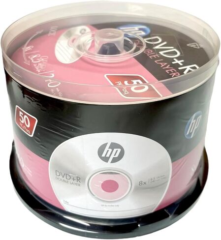 HP DVD+R DL طبقة مزدوجة 8X 8.5 جيجابايت شعار 50 حزمة في Cakebox in Kuwait
