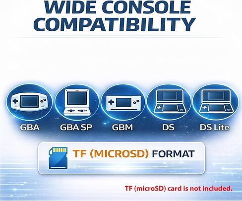 خرطوشة فلاش GBA مع برامج ثابتة مطورة، خرطوشة ألعاب قديمة TF (microSD) عالية السعة لـ GBA وGBA SP وGame Boy Micro وDS & DS Lite in Kuwait