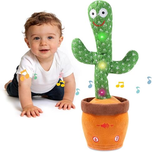 Dancing Talking Cactus Toy for Baby Toddler, Cactus Baby Toy Repeats What You Say Colorful Glowing Singing Toys with 120 Songs Perfect for Baby Gifts in Saudi Arabia