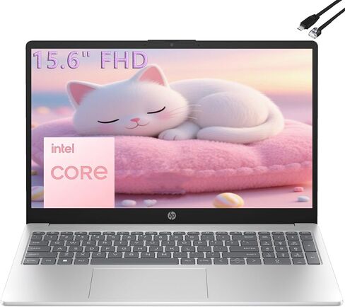 كمبيوتر محمول HP 15.6 بوصة FHD إصدار 2026 مع Copilot AI، ذاكرة الوصول العشوائي 16 جيجابايت، 512 جيجابايت SSD، معالج Intel، عمر بطارية طويل، خفيف الوزن 3.64 رطل، Microsoft 365، Windows 11 للطلاب والمكاتب، كابل Type-RJ45 in Kuwait