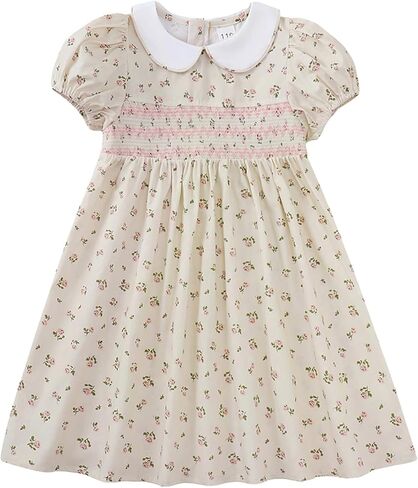 Magic Park 1-7Y Baby Girl Peter Pan Collar Dress Toddler Summer Dresses Kid A-line Skirt Girls Holidays Outfits in Saudi Arabia