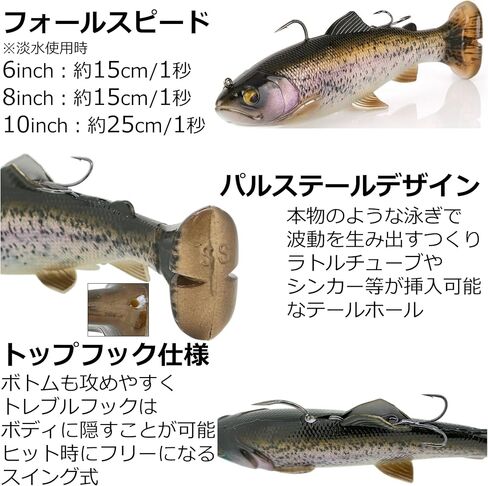 سافاج جير سافاج جير 3 D Pulse Tail Trout RTF مقاس 6 بوصة مقاس واحد in Saudi Arabia