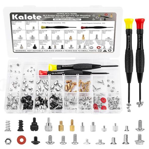 Laptop Screws Kit, 810Pcs Black Laptop Notebook Computer Replacement Screws Assortment Kit, M1.4 M1.7 M2 M2.5 M3 Carbon Steel Flat Head Phillips Mini Set for Lenovo Toshiba HP IBM Dell Sony in Kuwait