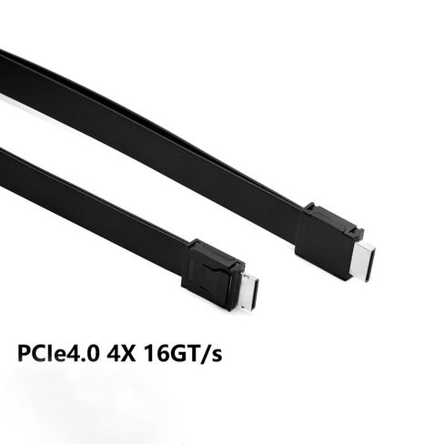 كابل Oculink SFF-8611 X4، كابل بيانات PCIe 4.0 16GT/s عالي السرعة لقاعدة eGPU، توسيع الكمبيوتر المحمول للألعاب، كابل PVC مسطح، متين ومرن in Kuwait
