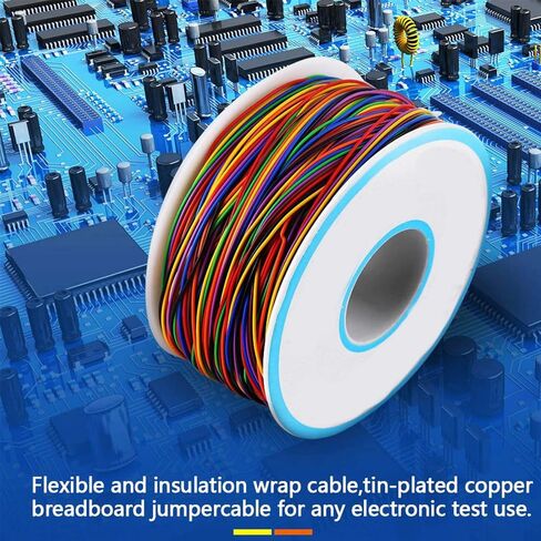 كابلات توصيل سلكية معزولة PVC بـ 8 ألوان، الطول الإجمالي 30 AWG 9842.52 بوصة، سلك ربط إلكتروني DIY للوحة التجارب والنماذج الأولية وإصلاح الدوائر in Kuwait