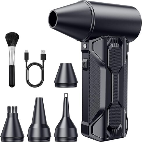 Compressed Air Duster, 110000 RPM High-Speed Electric Air Duster with Brushless Motor, 3-Speed Settings, Rechargeable Cordless Dust Blower with Fast Charging for PC, Keyboard, Car, Home (Black) in Kuwait