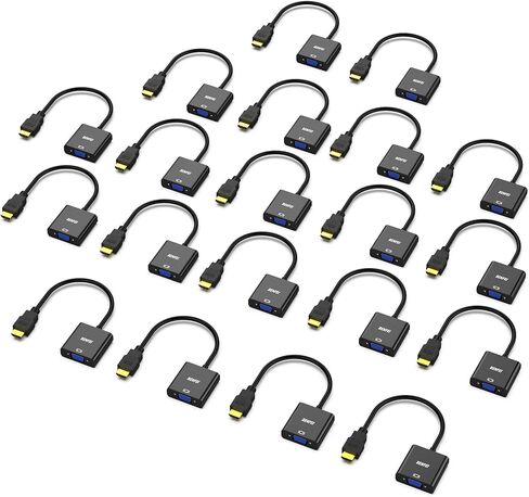 BENFEI HDMI to VGA, Gold-Plated Adapter (Male to Female) for Computer, Desktop, Laptop, PC, Monitor, Projector, HDTV, Chromebook, Raspberry Pi, Roku, Xbox and More - Black in Kuwait