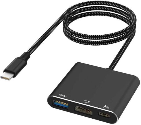 محول Battony USB C إلى HDTV محول USB من النوع C محول AV متعدد المنافذ مع منفذ C لمخرج HDTV 4K ومنفذ شحن سريع 3.0 متوافق مع MacBook Pro MacBook Air 2019/2018 iPad Pro 2019 in Kuwait