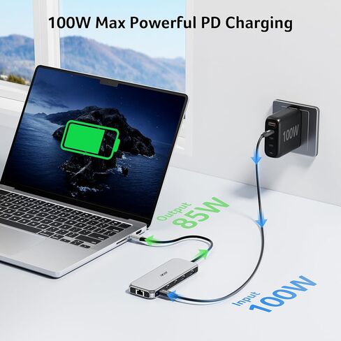 Acer Laptop Docking Station 3 Monitors, 11-in-1 USB C Docking Station with 8K DP, HDMI 4K@60Hz, 10Gbps Data, 1 Gbps Ethernet Hub, 100W Power Delivery, SD/TF, USB C Hub Multiport Adapter for Laptop in Kuwait