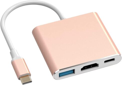 محول Battony USB C إلى HDTV محول USB من النوع C محول AV متعدد المنافذ مع منفذ C لمخرج HDTV 4K ومنفذ شحن سريع 3.0 متوافق مع MacBook Pro MacBook Air 2019/2018 iPad Pro 2019 in Kuwait