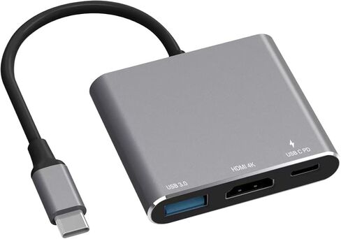 محول Battony USB C إلى HDTV محول USB من النوع C محول AV متعدد المنافذ مع منفذ C لمخرج HDTV 4K ومنفذ شحن سريع 3.0 متوافق مع MacBook Pro MacBook Air 2019/2018 iPad Pro 2019 in Kuwait