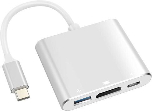 محول Battony USB C إلى HDTV محول USB من النوع C محول AV متعدد المنافذ مع منفذ C لمخرج HDTV 4K ومنفذ شحن سريع 3.0 متوافق مع MacBook Pro MacBook Air 2019/2018 iPad Pro 2019 in Kuwait