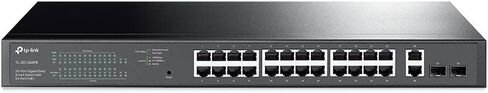 TP-Link TL-SG1428PE محول 24 منفذ Gigabit PoE+ - إدارة ذكية سهلة، 24 منفذ PoE+ @250W، 2 فتحات SFP، الاسترداد التلقائي، جودة الخدمة، VLAN، IGMP، LAG in Kuwait