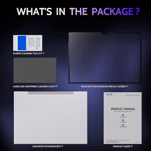 شاشة خصوصية Peslv لجهاز Surface Pro 11/10/9/8/X مقاس 13 بوصة، واقي أسود مضاد للتجسس MagicSuction™ قابل للإزالة، مرشح الضوء الأزرق الوهج لشاشة الكمبيوتر المحمول Microsoft in Kuwait