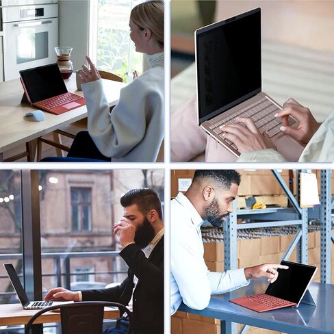 شاشة خصوصية مغناطيسية Peslv لجهاز Surface Pro 7+/7/6/5/4/3 12.3 بوصة، فلتر وهج الضوء الأزرق قابل للإزالة، واقي كتلة Apy خاص للأمان الأسود in Kuwait