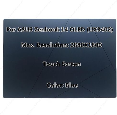 شاشة 14.0 بوصة لـ ASUS Zenbook 14 OLED (UX3402) 2.8K 2880X1800 LCD LED لوحة لامعة تعمل باللمس (فضي) in Kuwait