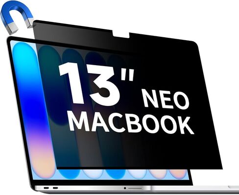 شاشة خصوصية مغناطيسية لجهاز 2026 MacBook Neo 13 بوصة، درع شاشة خصوصية للكمبيوتر المحمول غير لامع قابل للإزالة ومضاد للوهج وفلتر الضوء الأزرق - مضاد للتجسس لشريحة Mac Neo A18 Pro in Kuwait