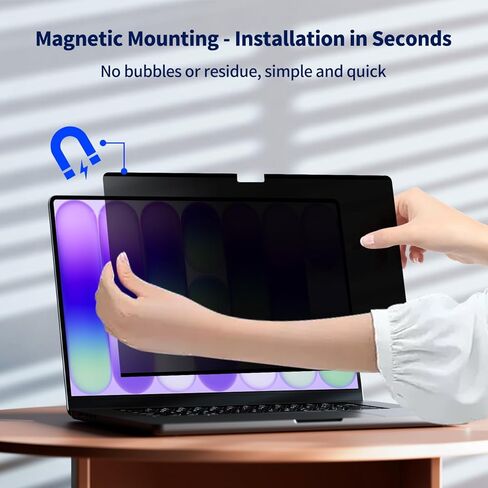 شاشة خصوصية مغناطيسية لجهاز 2026 MacBook Neo 13 بوصة، درع شاشة خصوصية للكمبيوتر المحمول غير لامع قابل للإزالة ومضاد للوهج وفلتر الضوء الأزرق - مضاد للتجسس لشريحة Mac Neo A18 Pro in Kuwait
