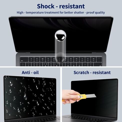 شاشة خصوصية مغناطيسية لجهاز 2026 MacBook Neo 13 بوصة، درع شاشة خصوصية للكمبيوتر المحمول غير لامع قابل للإزالة ومضاد للوهج وفلتر الضوء الأزرق - مضاد للتجسس لشريحة Mac Neo A18 Pro in Kuwait