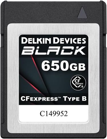 بطاقة ذاكرة Delkin Devices سعة 650 جيجابايت CFexpress Type B 2.0 باللون الأسود | 1725 ميجابايت/ثانية للقراءة، 1530 ميجابايت/ثانية للكتابة | بطاقة ذاكرة الكاميرا القوية للمصورين الفوتوغرافيين ومصوري الفيديو المحترفين in Kuwait