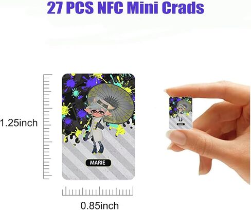 27 قطعة من بطاقات NFC الصغيرة لـ Splat 3&2: مجموعة كاملة مكونة من 27 بطاقة فريدة قابلة للجمع، تتضمن جميع الأيدولز - مع صندوق تخزين in Kuwait