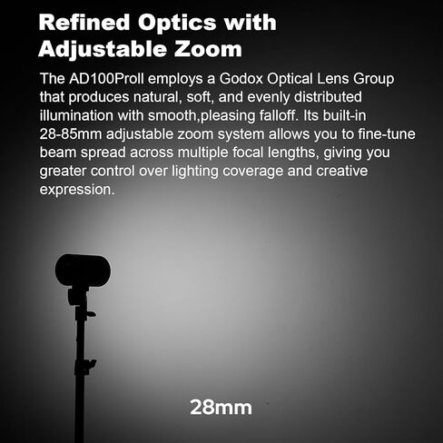 Godox AD100Pro II AD100PROII Flash 100Ws Strobe Light with 3300mAh Battery,One-Touch Sync with X3/X3Pro, 490 Full Power Flashes, 2.4G TTL 1/8000s HSS, 0.01~1.5s Recycle Time in Kuwait