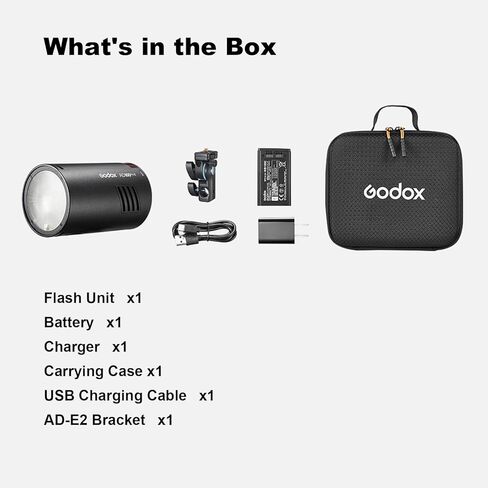 Godox AD100Pro II AD100PROII Flash 100Ws Strobe Light with 3300mAh Battery,One-Touch Sync with X3/X3Pro, 490 Full Power Flashes, 2.4G TTL 1/8000s HSS, 0.01~1.5s Recycle Time in Kuwait