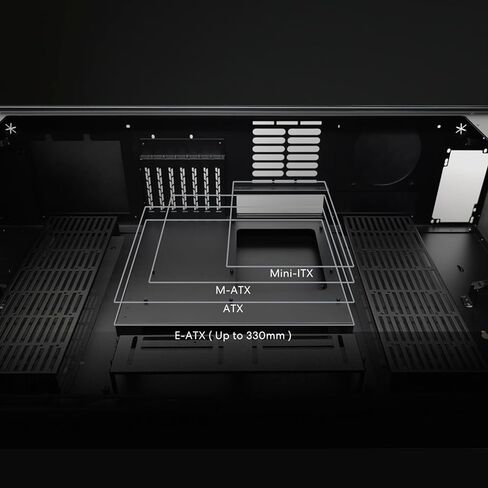 مكتب قائم بمحرك خشبي من Lian Li DK-07 | Dual E-ATX جاهز، سطح خشبي حقيقي، شحن لاسلكي مدمج، ارتفاع قابل للتعديل، ما يصل إلى 480/420 مشعاع مزدوج، دعم 17 مروحة، مكتب كمبيوتر مزدوج النظام (DK07X-WD) in Kuwait