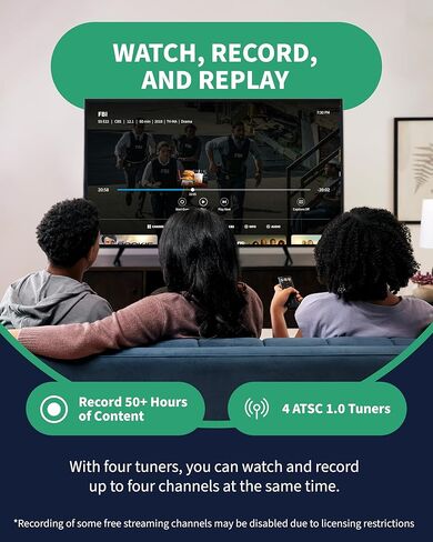 Tablo الجيل الرابع 4 موالف عبر الهواء (OTA) DVR + هوائي تلفزيون داخلي 35 ميل - شاهد وإيقاف مؤقتًا وسجل البث التلفزيوني المباشر والأخبار والرياضة والأفلام في منزلك عبر شبكة Wi-Fi - تسجيل لأكثر من 50 ساعة - بدون اشتراكات (متجددة) in Kuwait