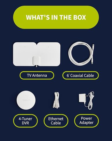 Tablo الجيل الرابع 4 موالف عبر الهواء (OTA) DVR + هوائي تلفزيون داخلي 35 ميل - شاهد وإيقاف مؤقتًا وسجل البث التلفزيوني المباشر والأخبار والرياضة والأفلام في منزلك عبر شبكة Wi-Fi - تسجيل لأكثر من 50 ساعة - بدون اشتراكات (متجددة) in Kuwait