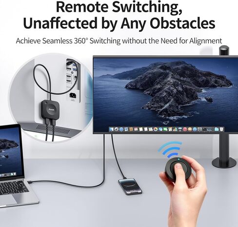 Alxum 20 جيجابت في الثانية USB C Switch 2 جهاز كمبيوتر، محول USB-C لشاشة USB-C/Thunderbolt 4 أو قاعدة توصيل، شاشة 8K@30 هرتز/4K@144 هرتز، شحن PD 3.1 140 واط، مفتاح USB-C مع جهاز تحكم عن بعد، أجهزة الكمبيوتر المحمولة المحمولة المخصصة للألعاب، الهواتف اللوح in Kuwait